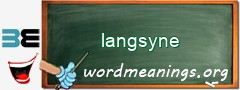 WordMeaning blackboard for langsyne